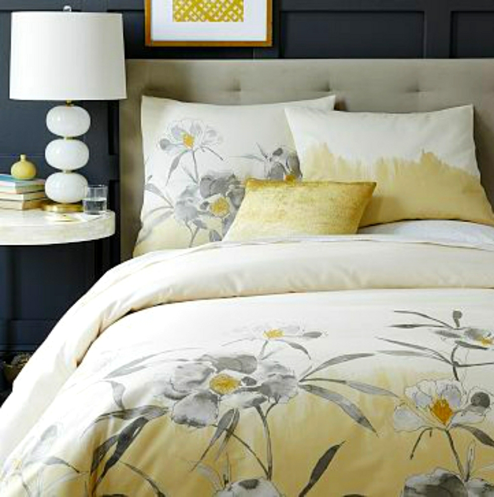 West Elm King Duvet with shams